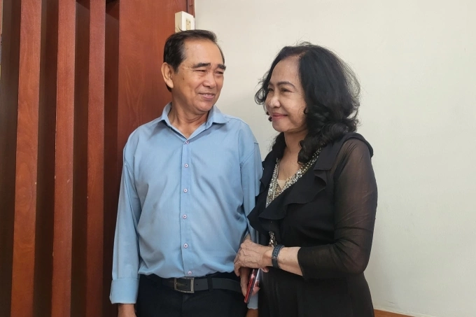 Bà Võ Thị Thượng và chồng tại Lễ kỷ niệm 30 năm ghép thận của Bệnh viện Chợ Rẫy, ngày 16/3. Ảnh: Mỹ Ý