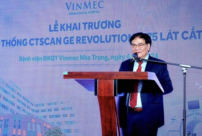 GS.TS.BS. Bùi Đức Phú, Chủ tịch Hội đồng Tim mạch - Hệ thống Y tế Vinmec phát biểu tại sự kiện.