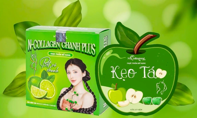 Sản phẩm N-collagen Chanh plus được quảng cáo trên Facebook cá nhân Trần Thị Bích Ngân.