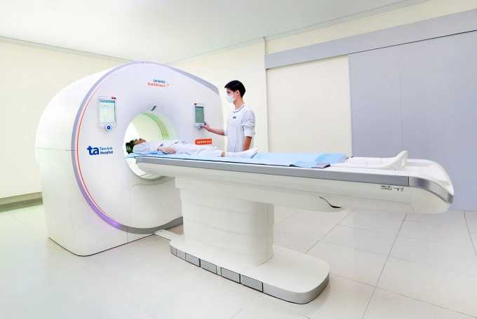 Máy CT Somatom Force VB30 có thể phát hiện sớm tổn thương ở tim. Ảnh: Bệnh viện Đa khoa Tâm Anh