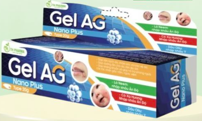 Sản phảm Gel AG Nano TP Plus. Ảnh: Chụp màn hình