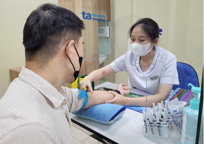 Xét nghiệm máu để tầm soát các bệnh di truyền. Ảnh minh họa: Phòng khám Đa khoa Tâm Anh Quận 7