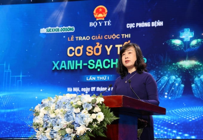 Bộ trưởng Bộ Y tế Đào Hồng Lan phát biểu tại sự kiện ngày 7/8. Ảnh: LC