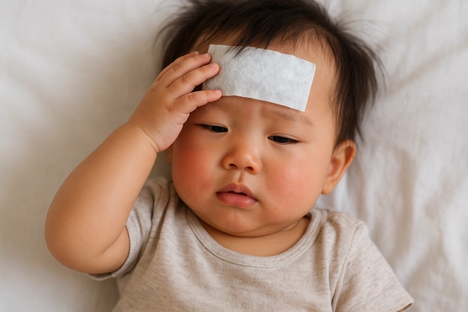 Sốt xuất huyết nguy hiểm với sức khỏe trẻ nếu không chăm sóc đúng cách. Ảnh tạo bởi AI