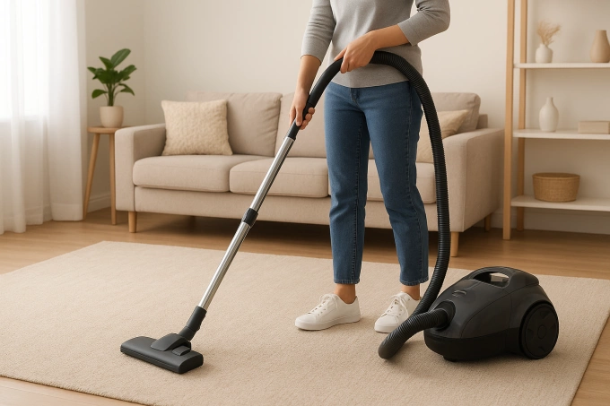 Thường xuyên hút bụi giúp không gian sống trong lành. Ảnh tạo bởi AI