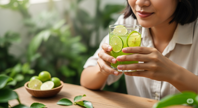 Nước chanh hỗ trợ ngăn ngừa sỏi canxi oxalat. Ảnh được tạo bởi AI