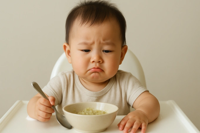 Ép trẻ ăn có thể khiến bé mắc rối loạn ăn uống. Ảnh tạo bởi AI