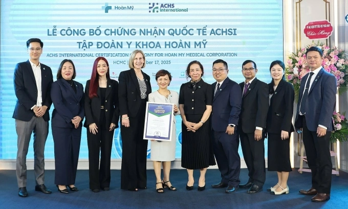 Lễ công bố chứng nhận quốc tế ACHSI diễn ra tại TP HCM ngày 17/9. Ảnh: HM