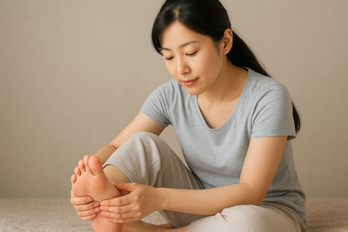 Chân tay lạnh cũng là biểu hiện cơ thể thiếu sắt. Ảnh: AI
