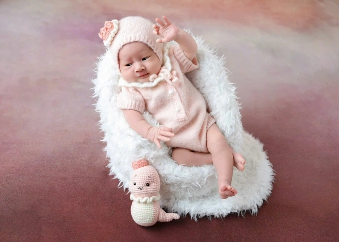 Con thứ hai của vợ chồng chị Tuyên chào đời khỏe mạnh nhờ phương pháp IUI. Ảnh: Nhân vật cung cấp