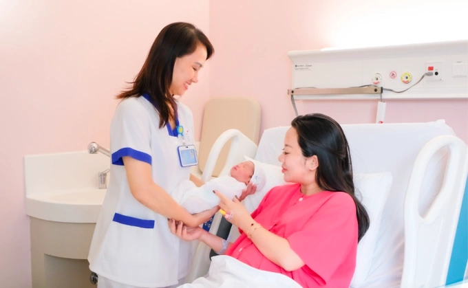 Mẹ con sản phụ vượt cạn thành công. Ảnh: Bệnh viện cung cấp
