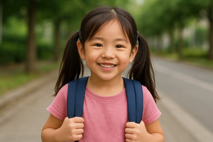 Trẻ nên đeo ba lô phù hợp, tránh gây hại xương khớp. Ảnh: AI