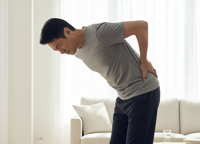 Lưng đột ngột đau dữ dội kèm tiểu máu có thể là dấu hiệu cảnh báo sỏi niệu quản. Ảnh minh họa tạo bởi AI