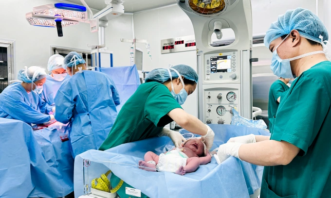 Em bé chào đời khỏe mạnh tại Bệnh viện Đa khoa Tâm Anh. Ảnh: Tuệ Diễm
