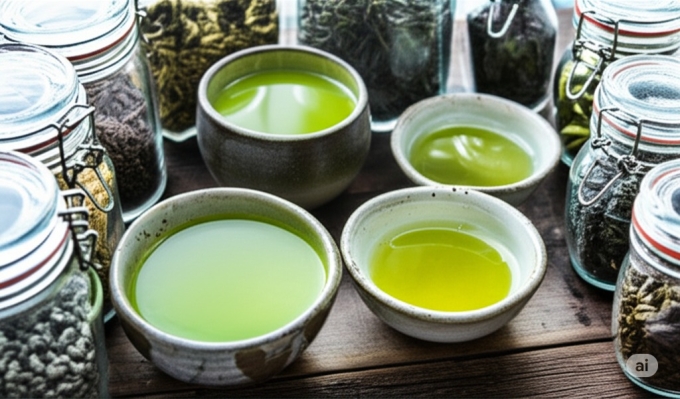Trà xanh chứa chất chống oxy hóa giúp giảm viêm. Ảnh: AI
