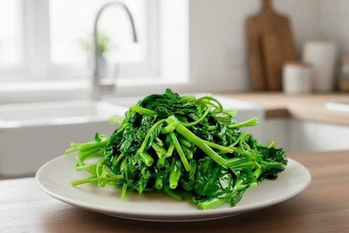 Rau xanh giúp cung cấp chất xơ, vitamin và khoáng chất thiết yếu cho cơ thể mỗi ngày. Ảnh: Trọng Nghĩa