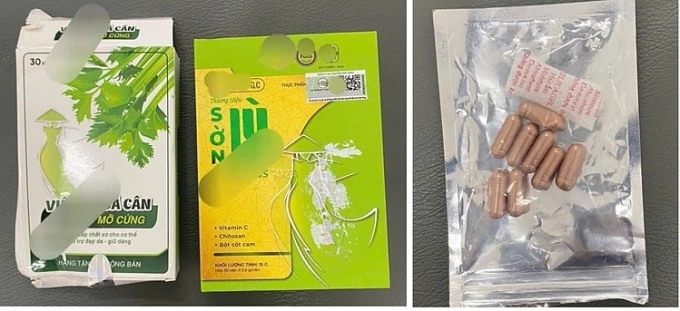 Một sản phẩm giảm cân được cô gái ở Quảng Ninh mua trên mạng, sau đó nhập viện vì suy gan nghiêm trọng. Ảnh:Bệnh viện cung cấp