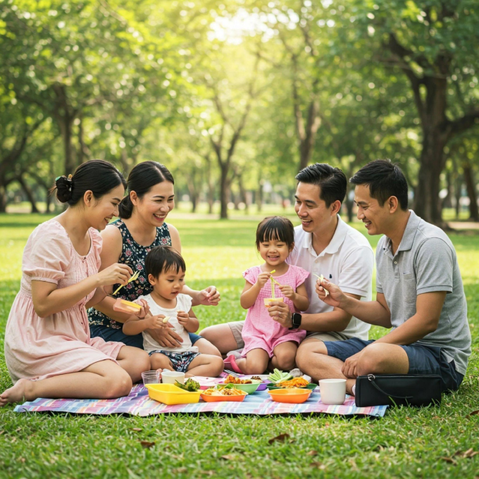 Tiêu hoá khoẻ cả nhà vui. Ảnh Dược phẩm Hưng Việt