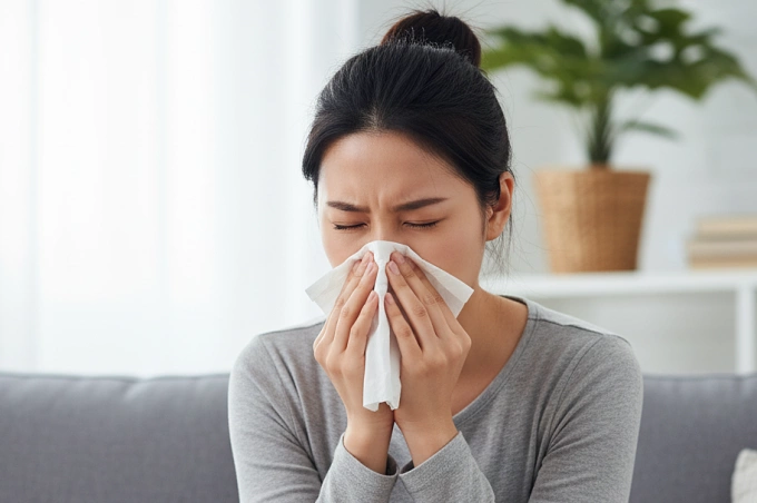 Mũi khô gây nghẹt, tắc nghẽn. Ảnh được tạo bởi AI