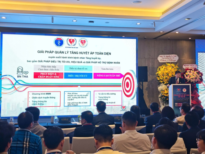 Kiểm soát tăng huyết áp với mô hình As One GS.TS.BS Huỳnh Văn Minh chia sẻ những dữ liệu quan trọng của MMM 2017 - 2023, phản ánh thực trạng tầm soát và kiểm soát huyết áp hiện nay. Ảnh: