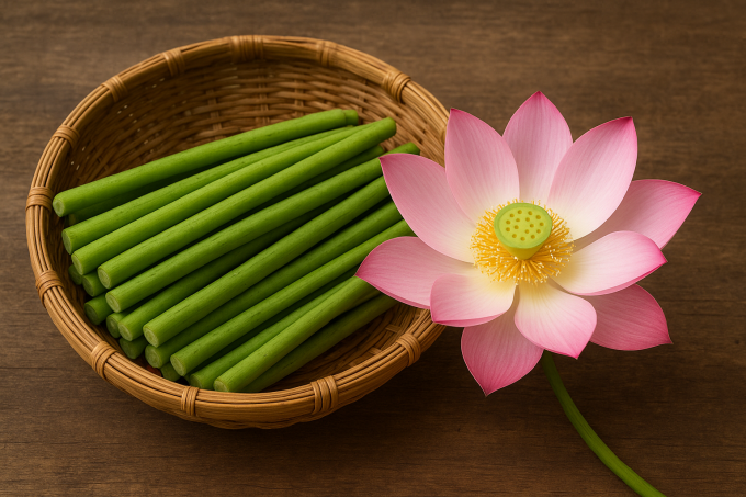 Điều gì xảy ra khi ăn thân cây sen? Thân hoa sen có thể chế biến thành nhiều món ăn mang lại nhiều lợi ích cho sức khỏe. Ảnh tạo bởi AI