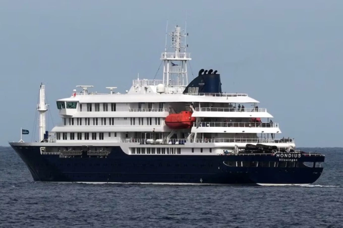 Tàu MV Hondius. Ảnh: AP