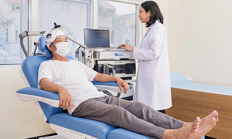 Kích thích từ trường xuyên sọ hết yếu liệt sau đột quỵ