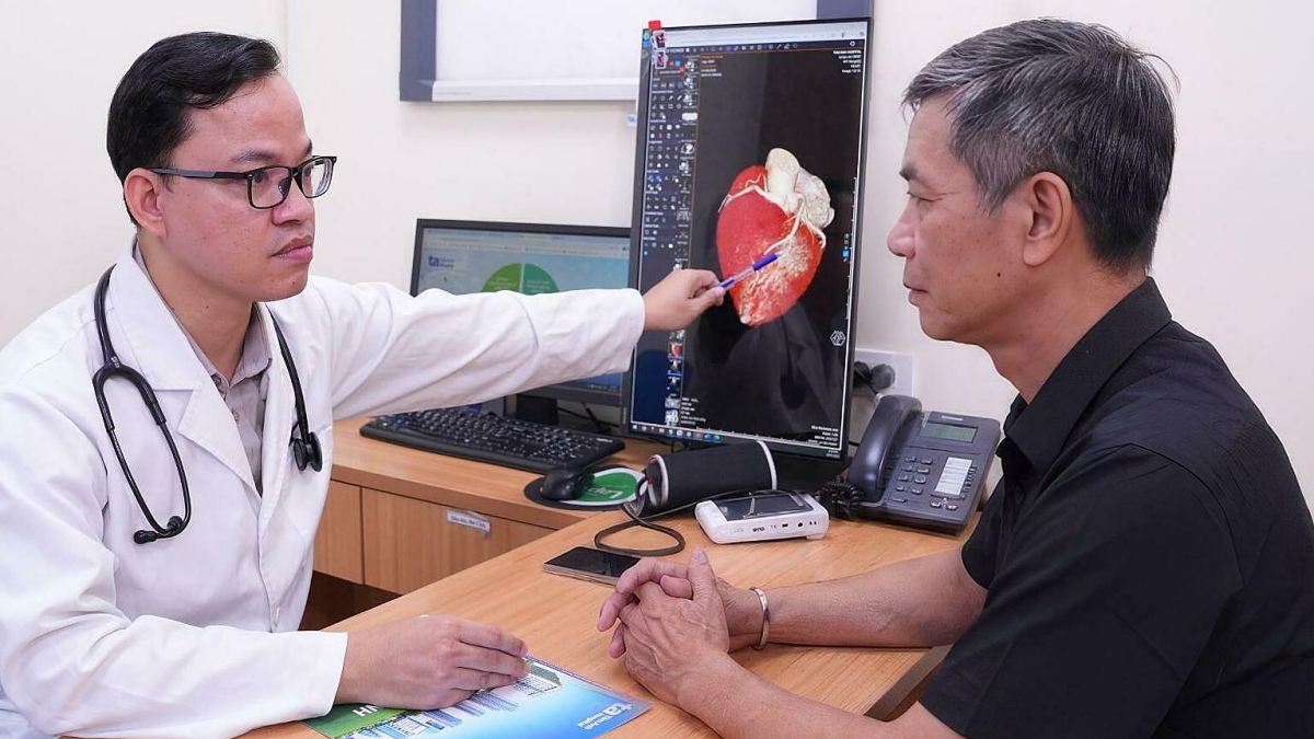 Hẹp ba nhánh mạch vành do xơ vữa lan tỏa