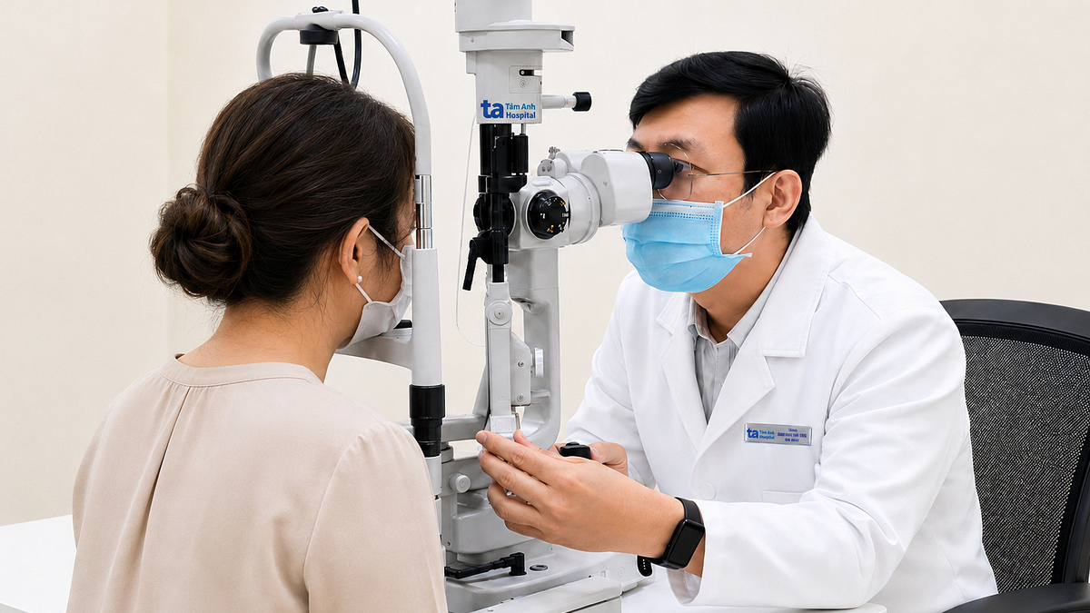 Quả cầu lông đập vào mắt người phụ nữ mắt gây xuất huyết