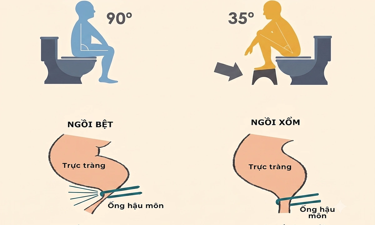 Có nên kê ghế dưới chân khi đi đại tiện?
