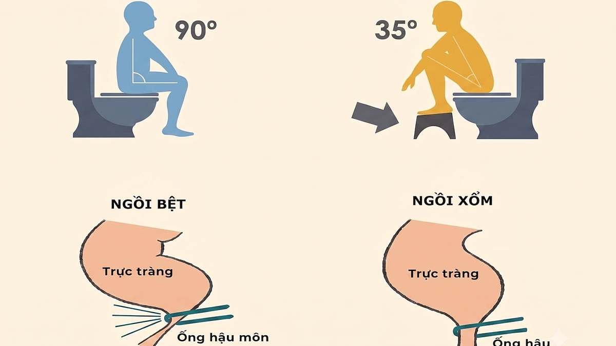 Có nên kê ghế dưới chân khi đi đại tiện?