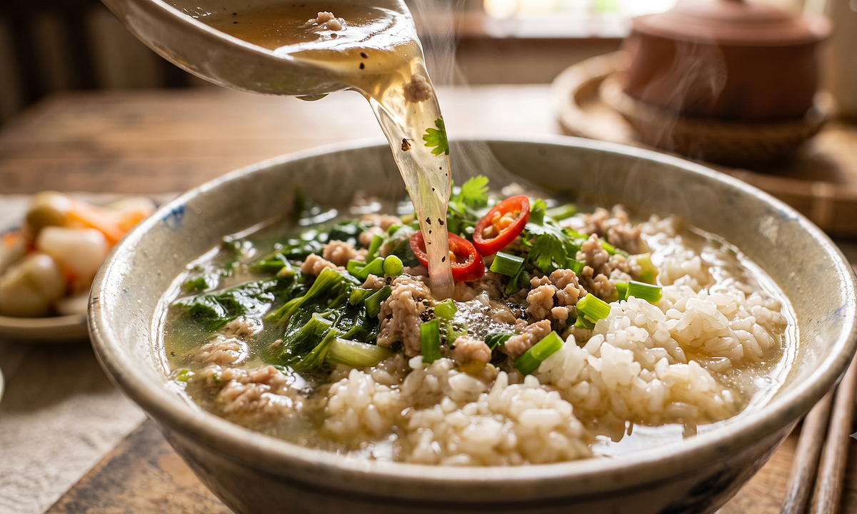 Ăn cơm chan nước canh có làm hỏng dạ dày?