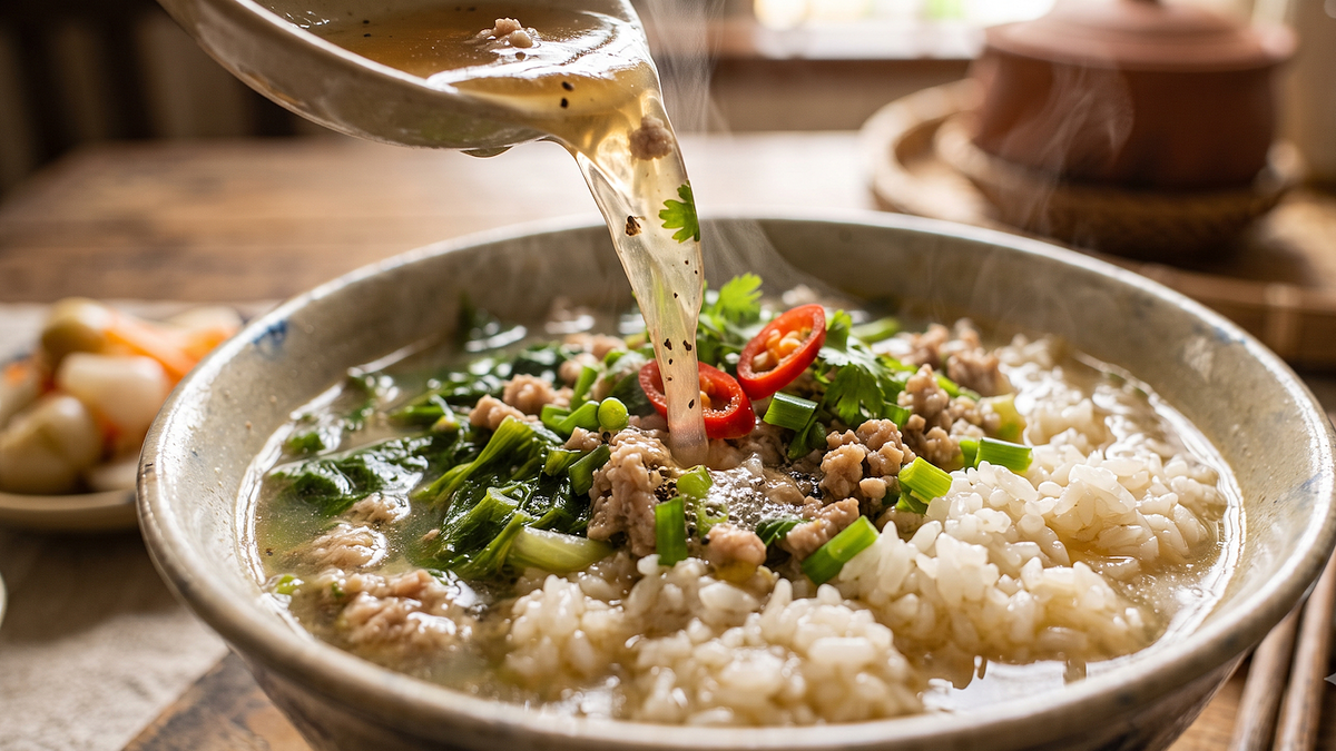 Ăn cơm chan nước canh có làm hỏng dạ dày?