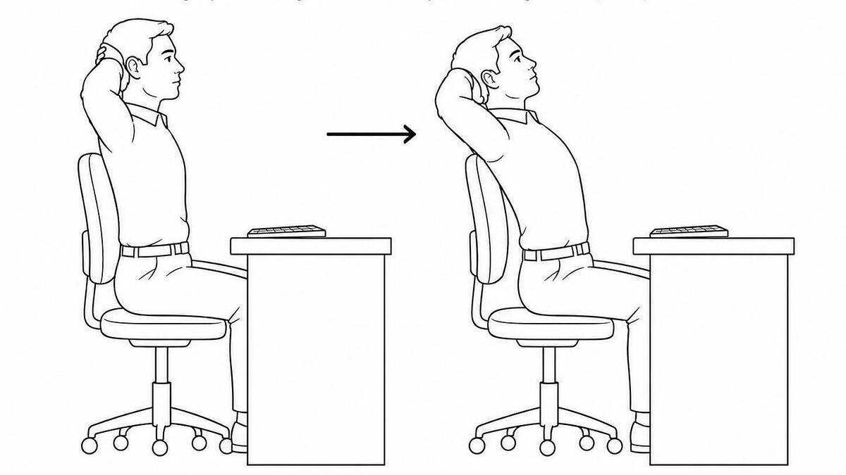 4 bài tập tại bàn làm việc giúp U40 giảm căng cổ, đau lưng